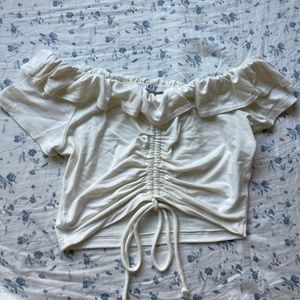 White off the shoulder crop top